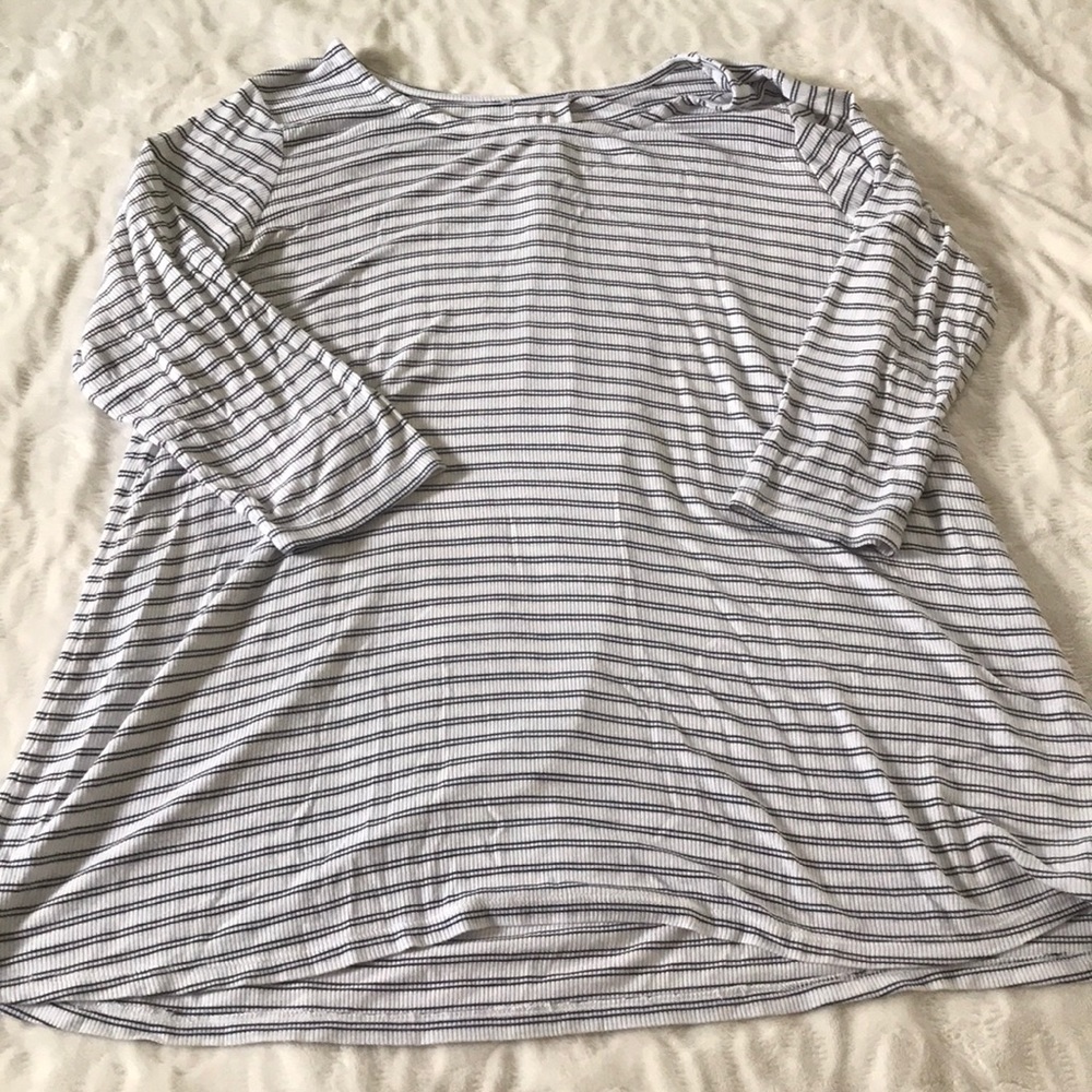 Woman’s Black/White Striped Blouse